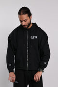 Baggy cropped zip hoodie